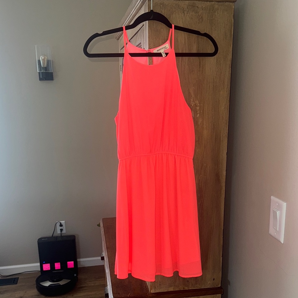 Neon coral racerback dress